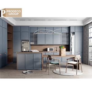 Prodeco เฟอร์นิเจอร์ตู้ครัวติดผนังฮาร์ดแวร์เรียบง่ายเคลือบสีดํายุโรปสําหรับวิลล่า - Product Image 6