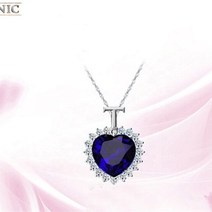 Collar con Colgante Romántico de <span class=keywords><strong>Diamante</strong></span> Corazón del Océano, Estilo Clásico de Moda, Regalo de Navidad 2020 para Mujer - Product Image 5