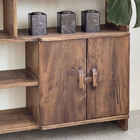 Étagères à curiosités en bois massif de style Wabi Sabi, écologiques, rétro, sculptées, porte creuse, vitrine à thé, étagère de rangement pour usage hôtelier