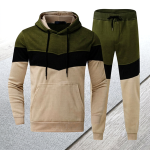 Conjunto Deportivo de Dos Piezas para Hombre, Nuevo, Transpirable, de Manga Larga, Ropa Deportiva de Alta Calidad, Color Sólido, por el Fabricante - Product Image 1
