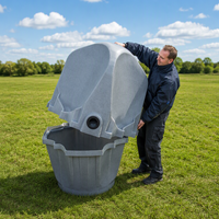 Toilettes portables modernes écologiques pour 4 personnes, en HDPE, avec support mobile pour événements et sites