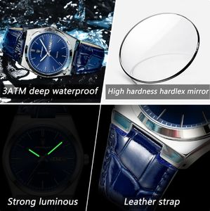 Reloj de Lujo para Hombre, Reloj de Pulsera de Cuero, Reloj de Cuarzo, Resistente al Agua, Luminoso, con Fecha y Día de la Semana - Product Image 3