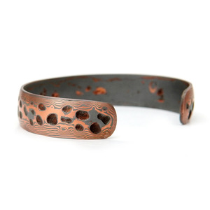 Conjunto de Collar con Colgante de Aleación de Cobre Hecho a Mano y Brazalete Abierto - Joyería Geométrica Chapada en Cobre Antiguo - Product Image 2