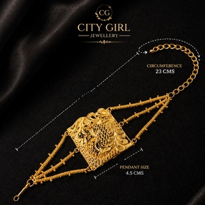 City Girl 24CT Gold Plated Peacock Bajuband for Women Copper Armlet <b>Bracelet</b> Adjustable Ethnic Wedding and Festive Wear - Product Image 2