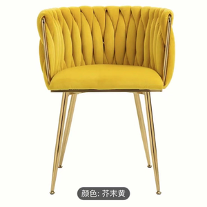 Sillas de Comedor Clásicas Modernas con Patas de Metal Dorado, Tapicería de Terciopelo Suave, Muebles de Hotel de Lujo, Color Personalizado - Product Image 4