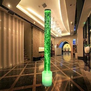 Panneau d'eau mural à bulles acrylique personnalisé Lumière LED Effet romantique contemporain Changement de couleurs pour la colonne de décoration intérieure extérieure - Product Image 4