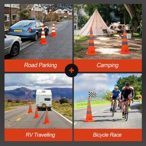 Roadhero 36 Inch Phản Quang Cổ Áo <span class=keywords><strong>4</strong></span> Gói Đóng Mở An Toàn Giao Thông <span class=keywords><strong>Cones</strong></span> Đa Mục Đích Pop-up Orange <span class=keywords><strong>Cones</strong></span> Cho Lái Xe - Product Image 5