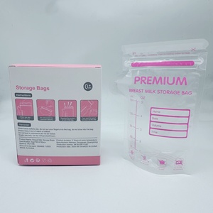 Sacs de congélation pour lait maternel 250 ml avec pompe, 30, 60, 120 unités, pochettes de conservation en PET pour l'allaitement, emballage anglais pour mamans actives et alimentation de bébé - Product Image 1