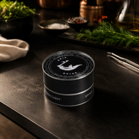 Boîte à caviar ronde de luxe vide en fer blanc de 1 kg avec impression offset et finition laquée, emballage cadeau de qualité alimentaire
