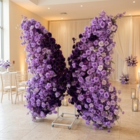 Bouquet de fleurs artificielles en forme de papillon, arrangement floral en soie, décoration murale de mariage, toile de fond pour événements, imperméable, léger, moderne