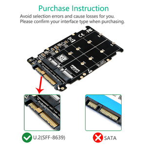 Adattatore 2 in 1 da M.2 SSD a U.2 SFF-8639, Convertitore PCIe 3.0 X4 con <span class=keywords><strong>Case</strong></span> in Lega di Alluminio, Supporta SSD NVMe e SATA NGFF M/B Key - Product Image 4