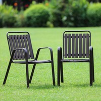 Ensemble de table et chaises de patio en fer pour l'extérieur, avec cadre métallique extra-épais durable, pliable, style européen, pour balcon, maison, parc