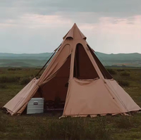 Tente extérieure en toile pour 3 à 4 personnes tente de camping imperméable avec sortie de cheminée tente pyramidale de haute qualité anti-UVs