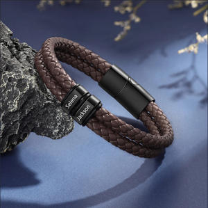 <span class=keywords><strong>Bracelet</strong></span> tressé personnalisé DIY, nouveau, transfrontalier, Europe, États-Unis, rétro, multi-couches, en acier inoxydable pour homme - Product Image 1