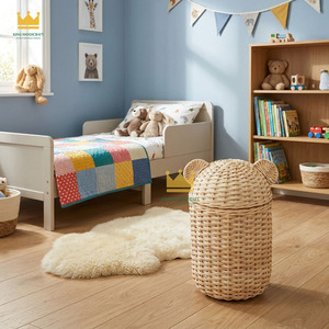 Hot Sale Cute Animal Shaped Rattan <b>Storage</b> <b>Basket</b> With Lid Eco-Friendly Handwoven For Children's <b>Toy</b> <b>Storage</b> - Product Image 4