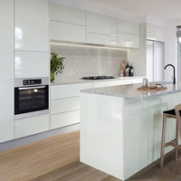 BAINENG Meubles de cuisine modulaires modernes écologiques en acier inoxydable sur mesure, personnalisation complète de la maison