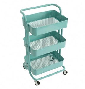 3-tier <b>Rolling</b> Utility Cart Storage Shelves Multifunction Storage Holder Kitchen <b>Rack</b> - Product Image 2