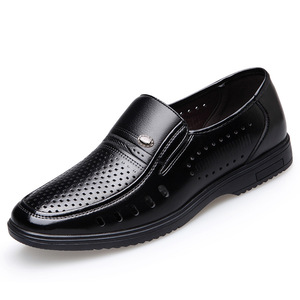 Chaussures habillées en cuir noir ajouré pour hommes, à enfiler, pour le bureau, la carrière, les occasions formelles et le travail, tailles 40-45 - Product Image 2