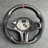 Volant chauffant en cuir et fibre de carbone à fond plat pour BMW X3 G01 G12 G20 330i 540i G30 M550i G80 M3 G82 M4 X5 G05