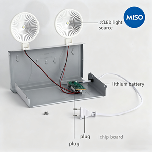 Lampu kepala ganda darurat LED lintas batas untuk evakuasi darurat, penerangan darurat api komersial - Product Image 6