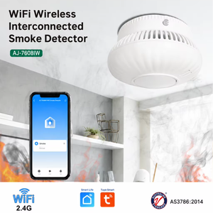 AS3786 WiFi RF433 <strong>Interconnected</strong> Smoke Alarm 10 Year Battery Photoelectric <strong>Fire</strong> <strong>Detector</strong> for Australia QLD Compliance OEM - Product Image 1