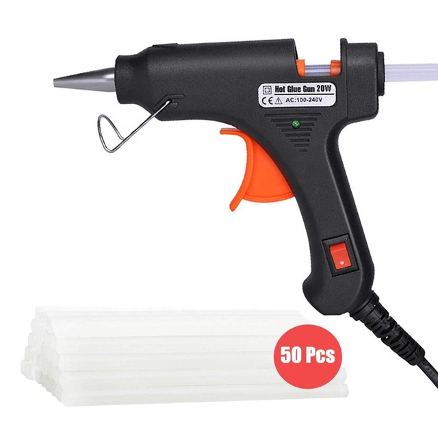 Hot Glue Gun Upgraded 20W High Temp Heavy Duty Hot Melt Glue Gun Kit With 50pcs for DIY