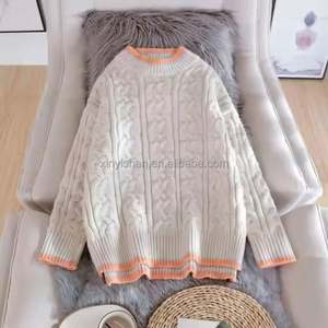 Top Casual a maniche lunghe da <span class=keywords><strong>donna</strong></span> maglioni autunnali primaverili bianchi con bottoni per ragazze alla moda - Product Image 2