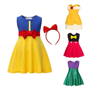 Conjunto de Vestido de Princesa para Niñas, Inspirado en Blancanieves, Bella, <span class=keywords><strong>Ariel</strong></span> y Minnie Mouse, Material de Poliéster/Rayón - Product Image 1