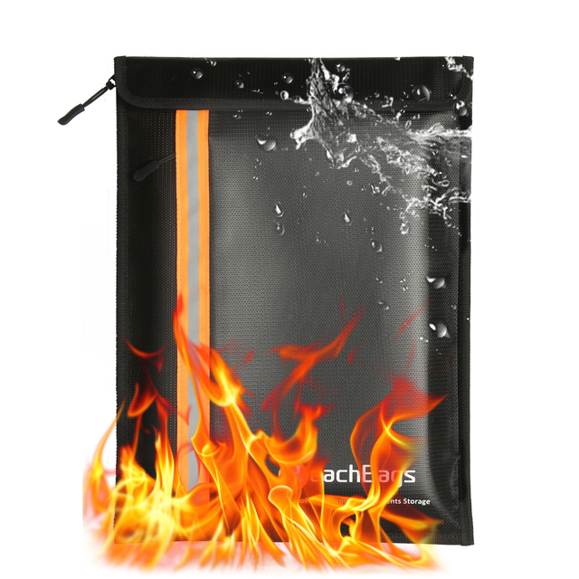 Fireproof Document Bag  Protect Certificates, Contracts, Legal Papers, Cash,  Valuables ,2000℉ Fireproof  Material