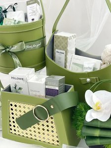 Cesta de cuero tejida estilo rústico, caja de regalo de moda, caja de embalaje para bolso de flores para el Festival del Bote del Dragón <span class=keywords><strong>Zongzi</strong></span> - Product Image 2