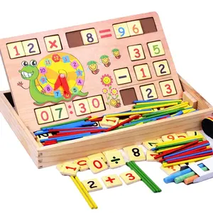教学多功能蒙特梭利材料数字计算盒益智木制数学玩具