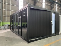 Nouvelle Arrivée Maison Conteneur Extensible à Toit Plat et Aile Unique, Étanche, Préfabriquée, Modulaire, Portable, en Acier, pour Jardin ou Annexe