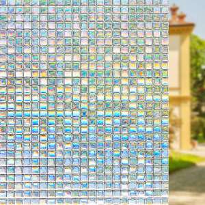 Precio de fábrica, pegatina de película de privacidad para ventana de arcoíris, efecto de vidriera, decoraciones de ventana adhesivas estáticas no adhesivas para la venta - Product Image 5