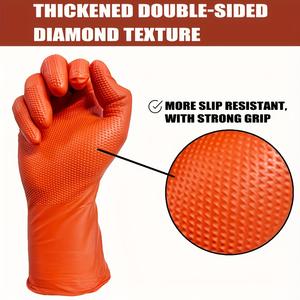 8 Mil Nitrile Light Orange Diamond Disposable Medical <strong>Gloves</strong> Safety <strong>Gloves</strong> Latex Free Box of 100 - Product Image 3