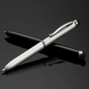 Nuevo de metal logotipo personalizado táctil pluma de bola de 3 en 1 stylus pen