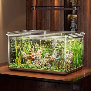 Beginners <span class=keywords><strong>aquarium</strong></span>, anti-val, milieuvriendelijk, transparant, rechthoekig, voor thuis, woonkamer, kleine goudvis, schildpad <span class=keywords><strong>aquarium</strong></span> - Product Image 1