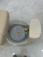 Fauteuil de pédicure électrique de luxe avec bassin en verre, fauteuil de massage inclinable pour salon de beauté, station de spa pour les pieds
