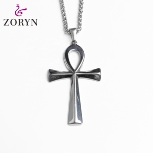 Colgante de Cruz Ankh de Acero Inoxidable, Joyería de Moda Gótica Punk con Cristal y Titanio, Estilo Egipcio Antiguo, para Hombres y Mujeres - Product Image 4