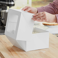 Boîte d'emballage alimentaire pour boulangerie, petite, 4x4, pour gâteau, cupcake, friandise, pain, biscuit, muffin, beignet, avec fenêtre transparente en PET