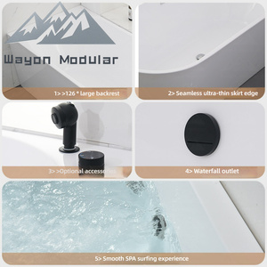 Baignoire autoportante de luxe Wayon en acrylique avec design ergonomique pour une immersion relaxante - Product Image 6