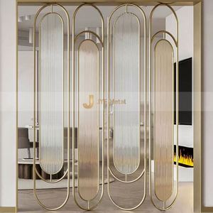 EX272 Nordic Luxury Stainless Steel <b>Room</b> <b>Dividers</b> Metal Screen Partitions Tempered Glass Screens & <b>Room</b> <b>Dividers</b> - Product Image 6