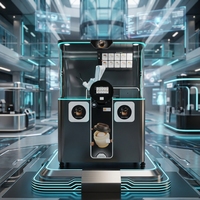 Mesin Penjual Kopi Otomatis AI Robot Barista Cerdas Pembuat Espresso Pintar SDK Layar Sentuh Manajemen Berbasis Cloud