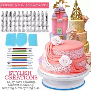 Kit de décoration de gâteaux sur plateau tournant 333 pièces/ensemble, outils de pâtisserie, douilles et poches à douille – Ventes flash personnalisées - Product Image 3