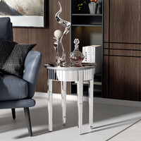 Table d'appoint miroir brillante Table d'appoint pour canapé Table de chevet Meuble d'angle pour couloir