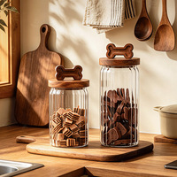 Nouveaux pots en verre pour aliments pour animaux, pots pour friandises pour animaux, pots de stockage pour aliments lyophilisés et pots de stockage pour friandises pour chats