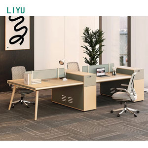 Silla de Oficina Modular Moderna Liyu, Combinación <span class=keywords><strong>para</strong></span> 2-4 Personas, con Pantalla Protectora y Marco de Madera, <span class=keywords><strong>para</strong></span> Trabajo y con Asiento <span class=keywords><strong>para</strong></span> Tarjetas - Product Image 3