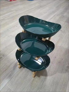 Plato Creativo Multi-Nivel para Aperitivos, Estante de Bambú de Tres Niveles para Frutas y Dulces, Cesta de Frutas para el Hogar - Product Image 5