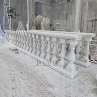 BLVE Villa Design Moderne Sculpté À La Main En Marbre Blanc Balustrade Balcon Rampes Et Balustrades En Pierre Poteau