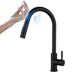 Lujo negro 304 SUS Gourmet extraíble <span class=keywords><strong>Sensor</strong></span> táctil inteligente <span class=keywords><strong>grifo</strong></span> de <span class=keywords><strong>cocina</strong></span> 2 vías <span class=keywords><strong>grifo</strong></span> de ahorro de agua caliente frío mezcladores <span class=keywords><strong>grifo</strong></span> - Product Image 1