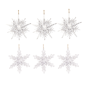Ensemble de 6 cintres en forme de flocon de neige en fer, décorations décoratives pour arbre de Noël, décorations de fête - Product Image 2